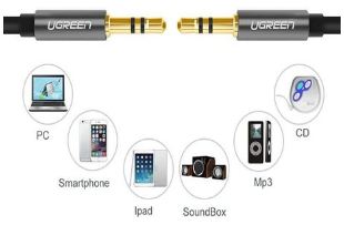 UGreen 10736 3.5mm Male to Male Round 3m Audio Cable - Fiddler